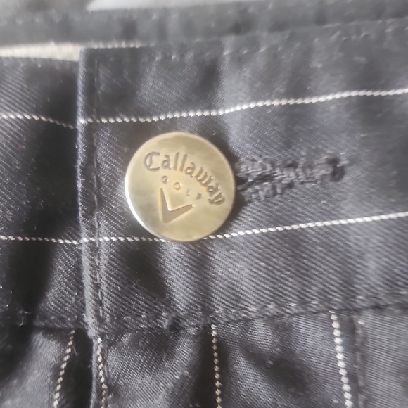 Callaway Men's Pinstriped Black Shorts - Picture 3 of 5